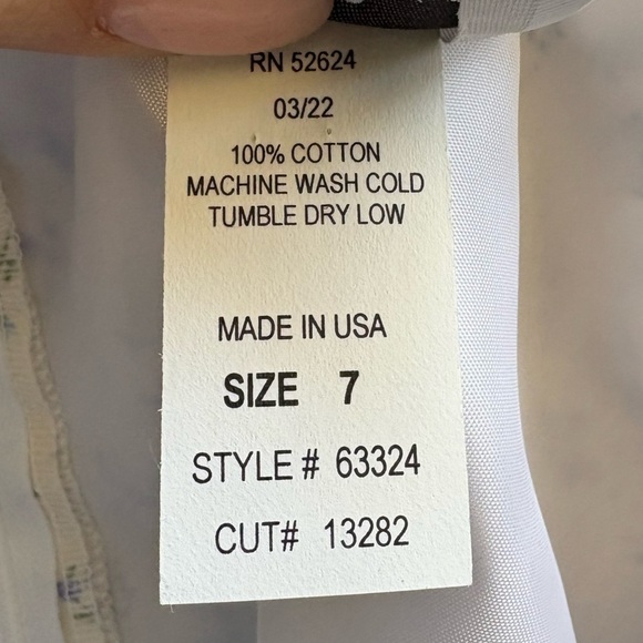 Maggie Breen Girls spring  summer dress white lavender floral sz 7 100% cotton - Picture 6 of 6